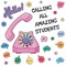 Carson Dellosa Retro Remix 71PC Welcome Bulletin Board Set, Inspirational Wall Art for Back to School Decorations, Chalkboard, and Classroom Decor, Groovy Teacher Supplies